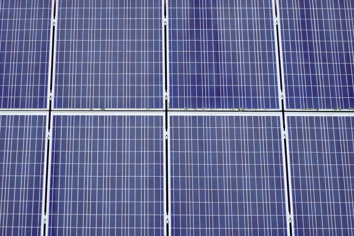 Painel solar visto de perto