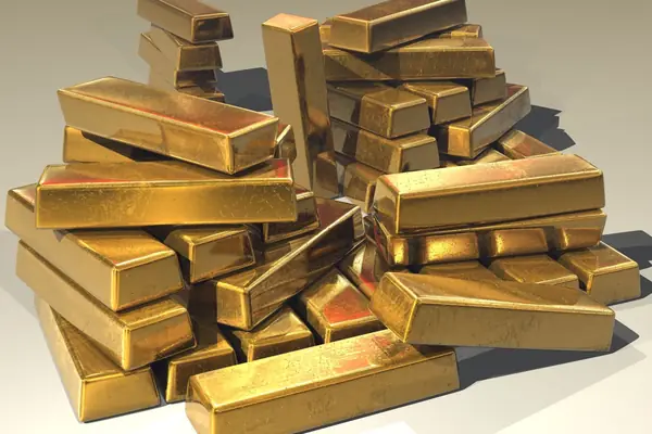 Pilha de barras de ouro
